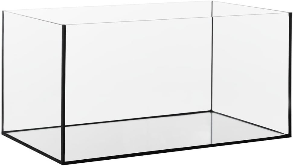 25L Glass Aquarium Fish Tank With LED Lid Clear Freshwater Tank