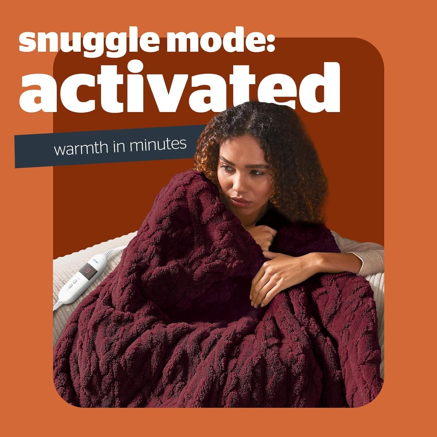 Luxury Heated Throw Blanket Super Cosy Knit Fleece 9 Heat Settings 120x160cm
