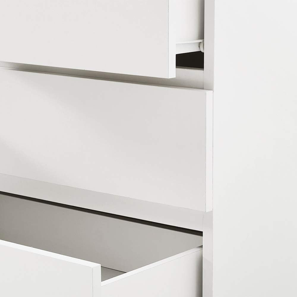 Modern White 6-Drawer Chest Storage Cabinet – Bedroom, Hallway, Living Room