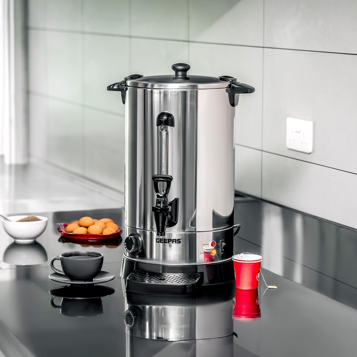 Electric Catering Urn Hot Water Boiler 7L Stainless Steel Keep Warm