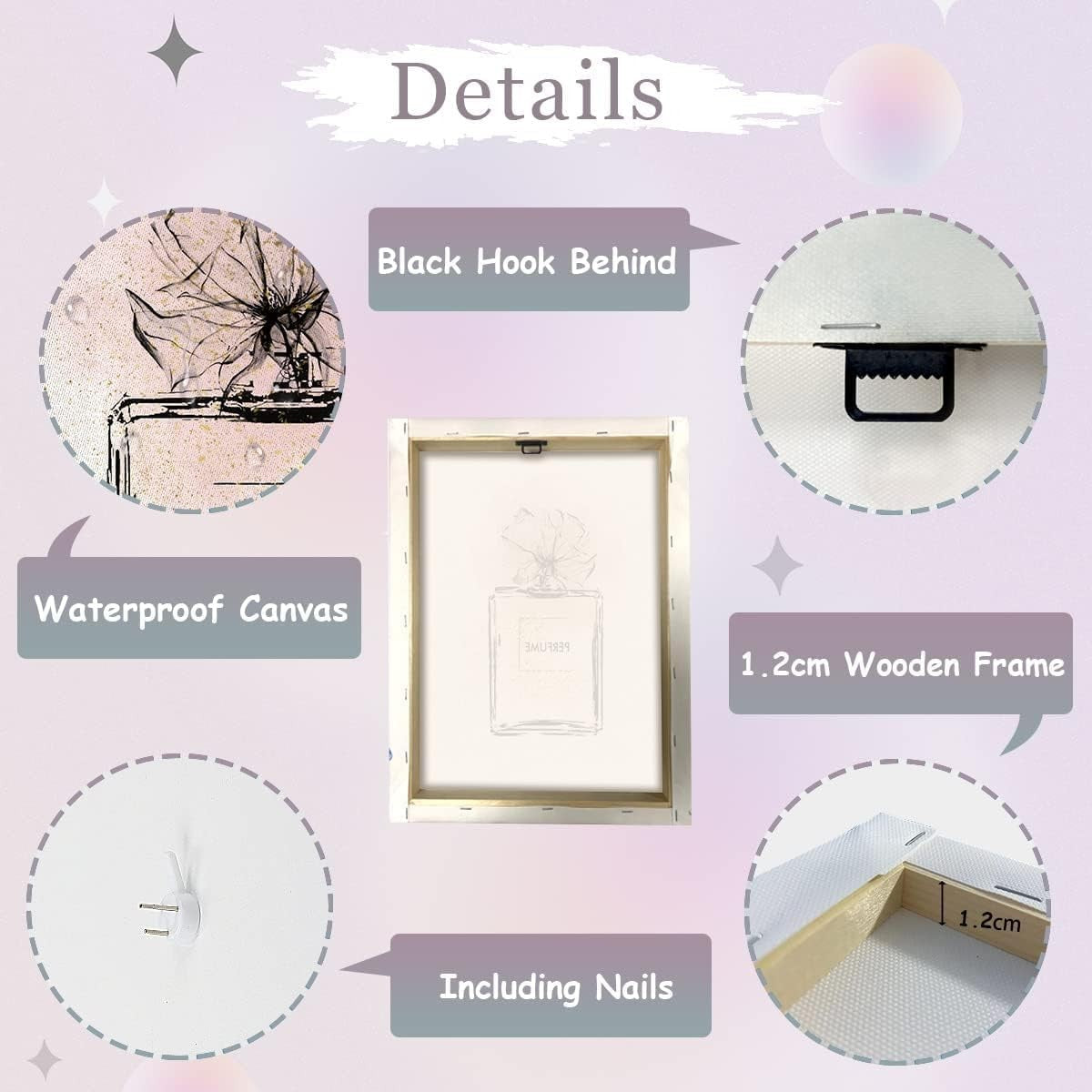 Fashion Makeup Wall Art Set of 6 Framed Girls Bedroom 8x10