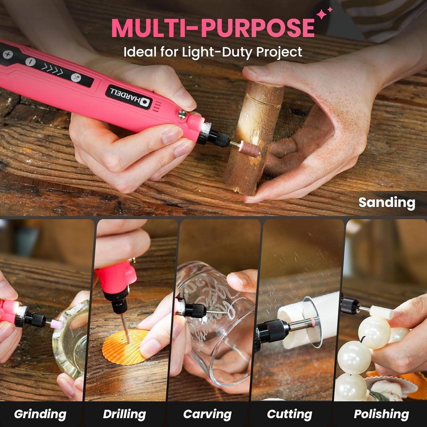 Mini Cordless Rotary Tool Kit Engraving Pen 5 Speed USB DIY Craft Set