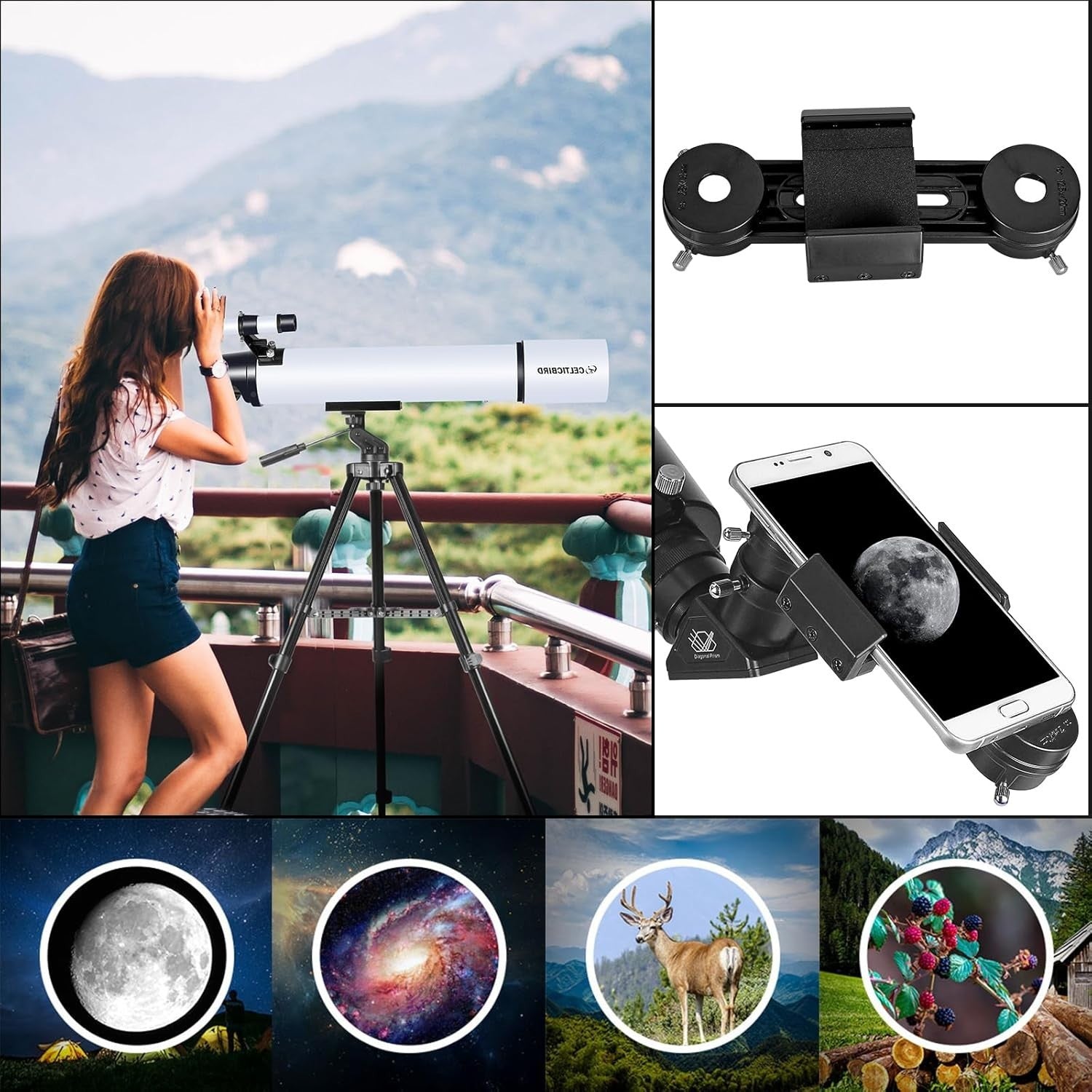 80mm Aperture 600mm Refractor Telescope for Adults & Beginners