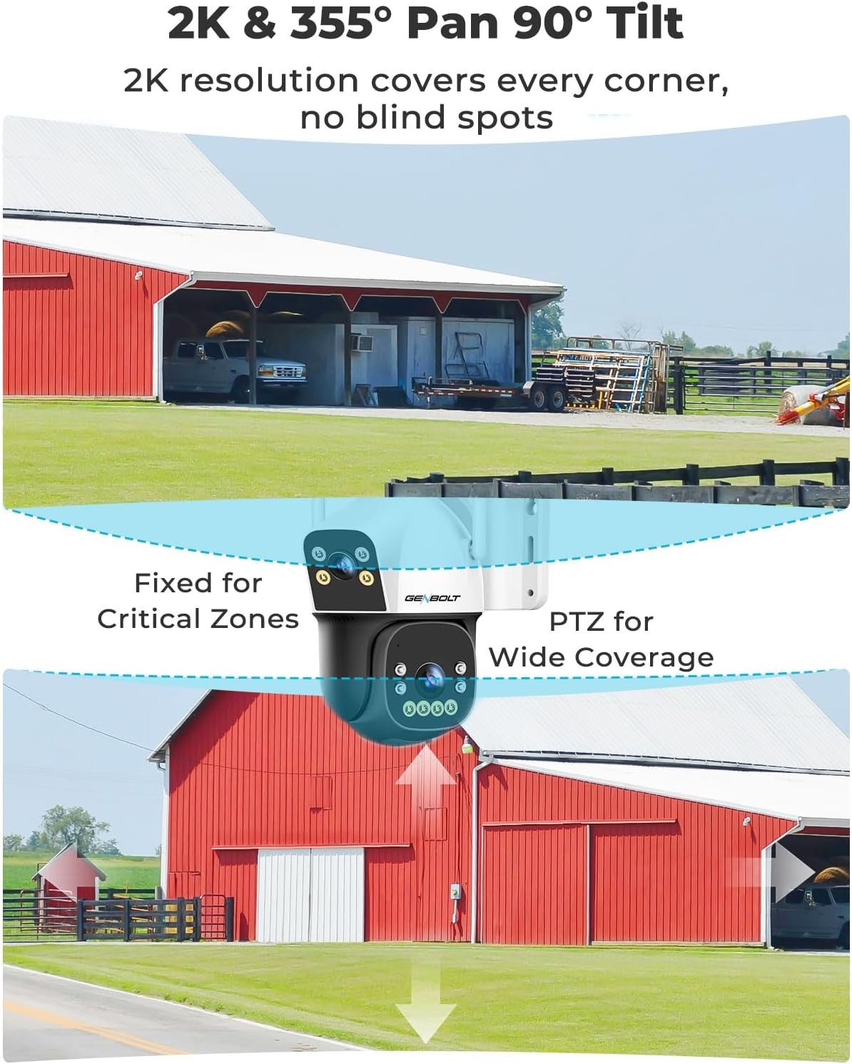 4G LTE Solar Security Camera Outdoor Dual Lens PTZ CCTV No WiFi