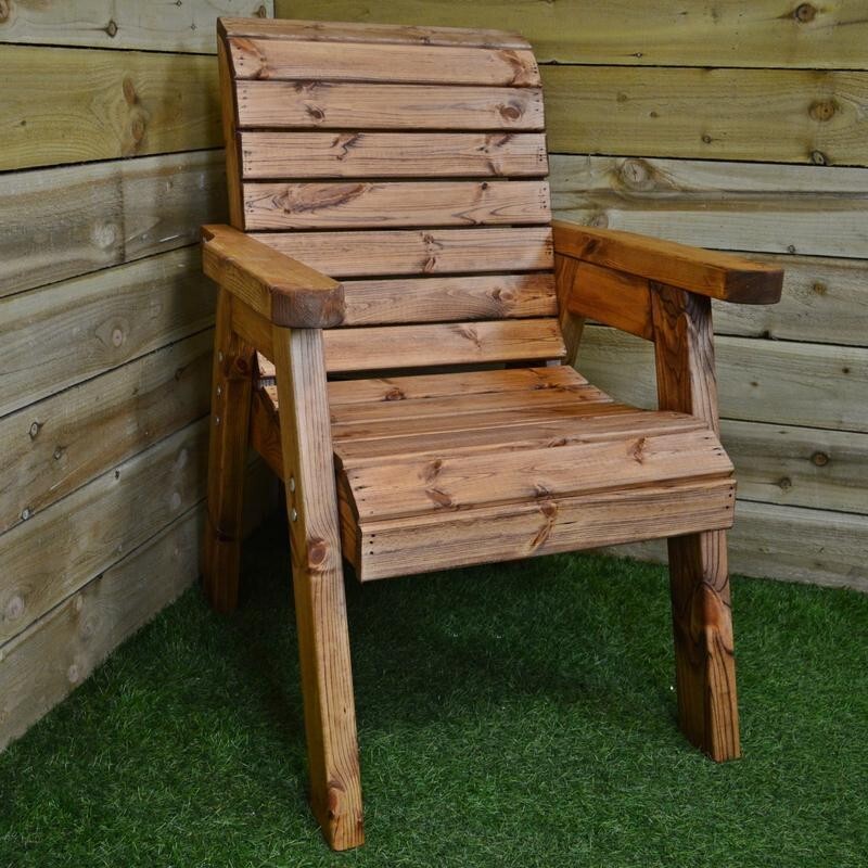 6 Seater Wooden Garden Dining Set Outdoor Table & Benches Rustic Patio Set