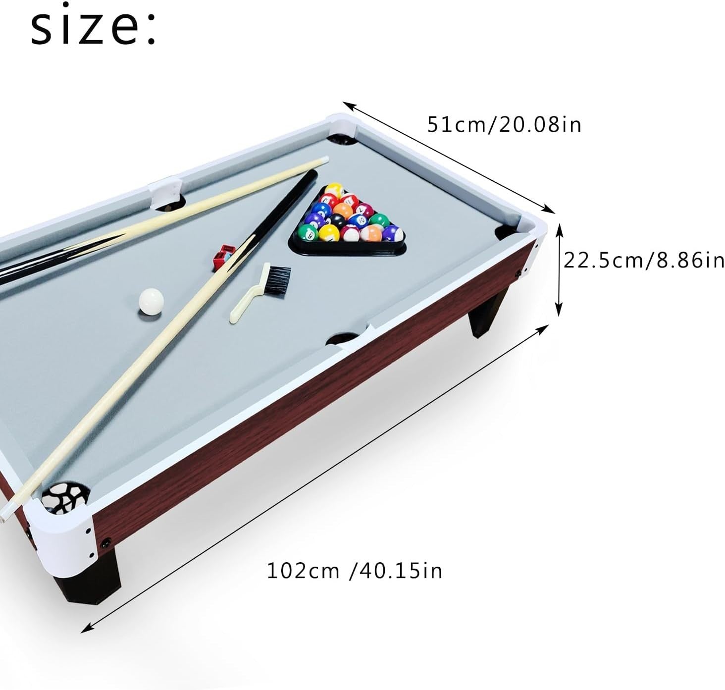 40in Tabletop Pool Table 3.5FT Mini Billiards Snooker Set Kids