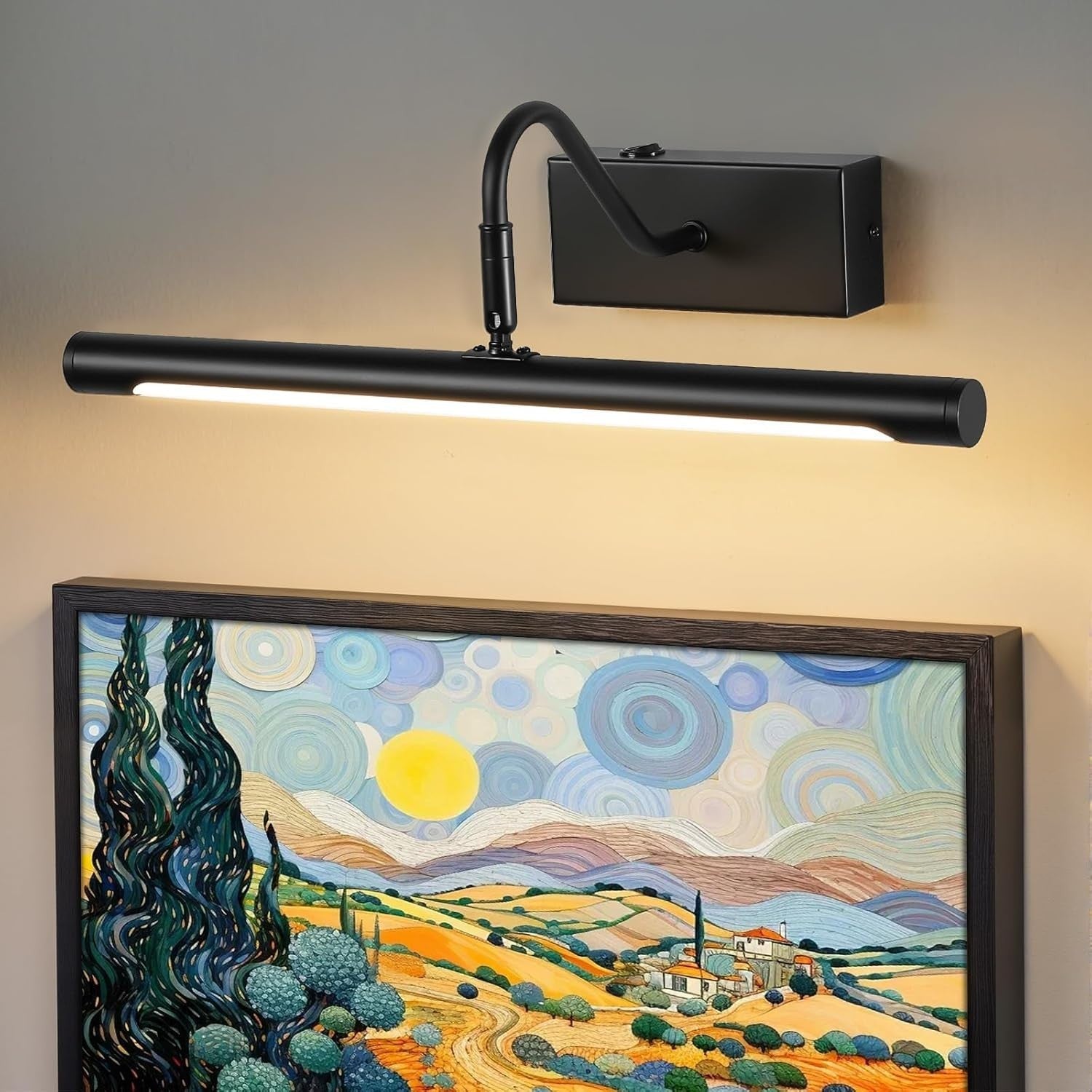 Black 40CM LED Picture Light for Bathroom Vanity, 8W Adjustable Swivel Head