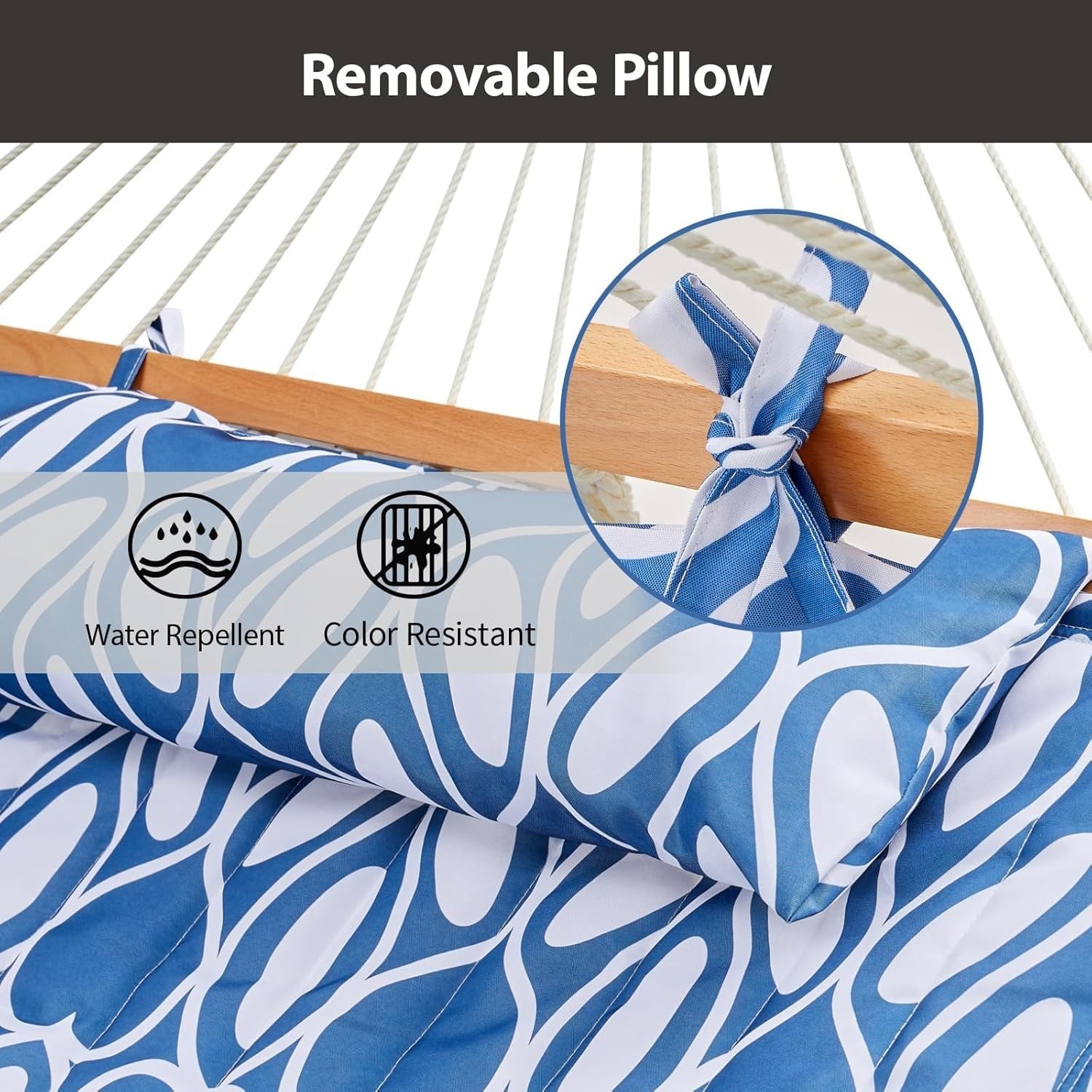 Outdoor Double Hammock w/ Spreader Bar, 475lb Capacity, Pad & Pillow – Garden Pa