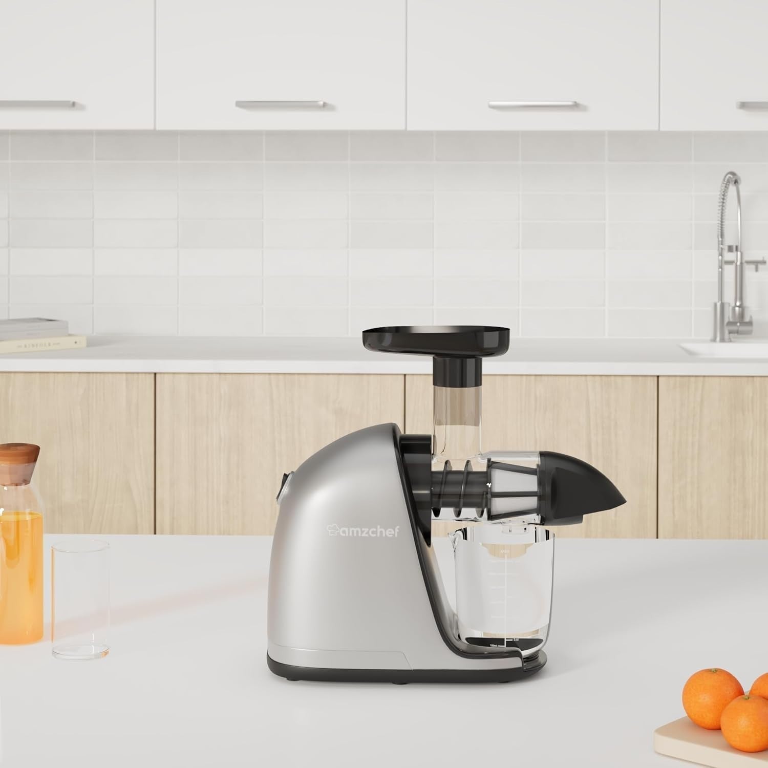 Cold Press Juicer Slow Masticating Whole Fruit High Yield BPA Free Black