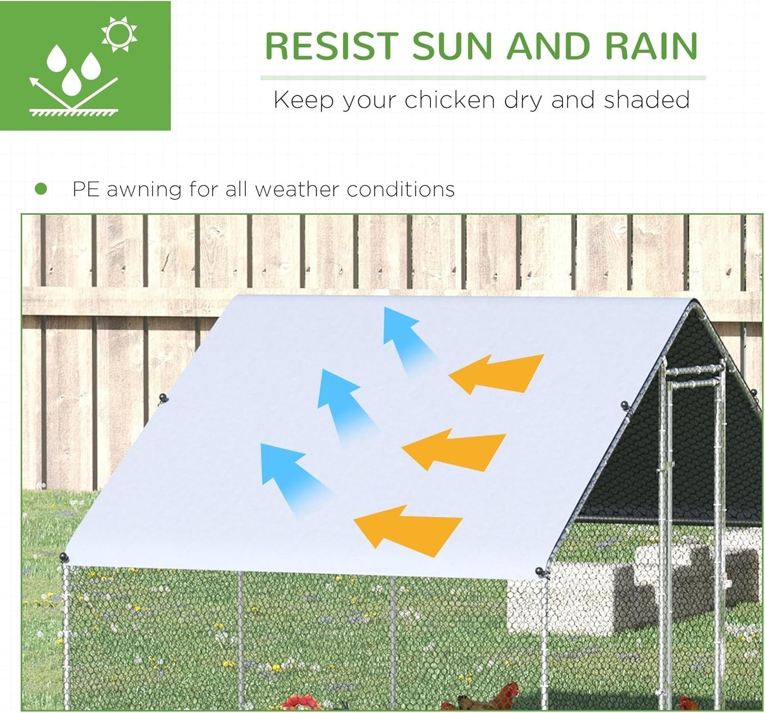 Extra Large Walk In Chicken Run Galvanised Outdoor Enclosure 12–18 Hens