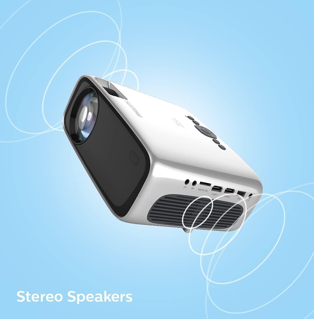 HD 720P Projector WiFi Screen Mirroring HDMI Built-In Speaker