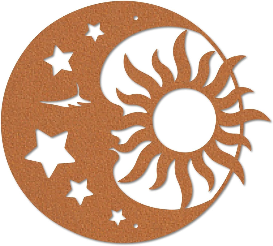 Sun Moon Stars Metal Wall Art Boho Celestial Home Decor