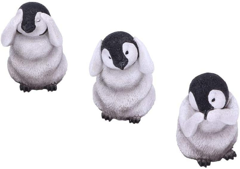 See No Hear No Speak No Evil Penguin Figurines Set Cute Resin Home Decor Gift