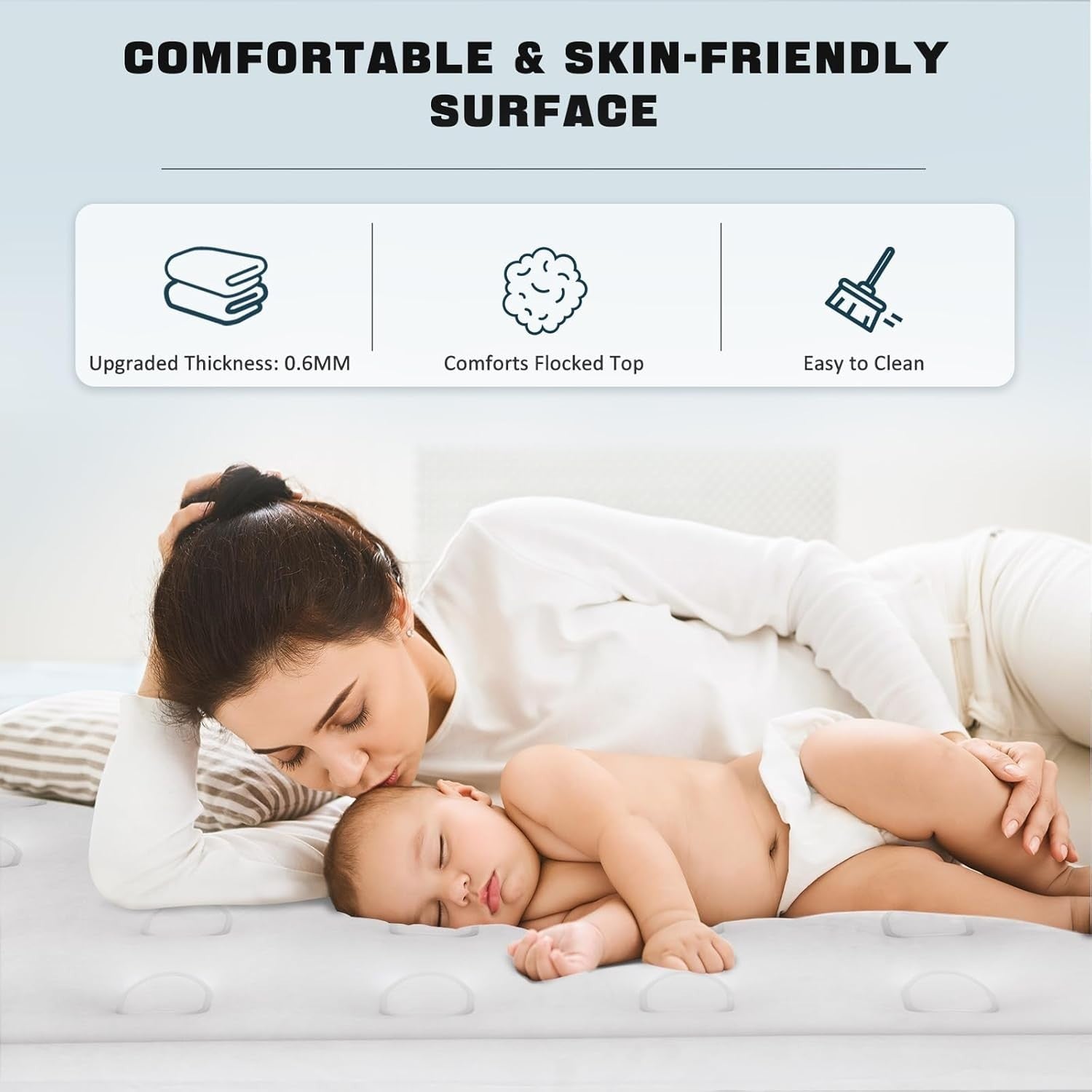 Single Inflatable Air Bed Built-In Electric Pump 46cm Raised Guest Mattress