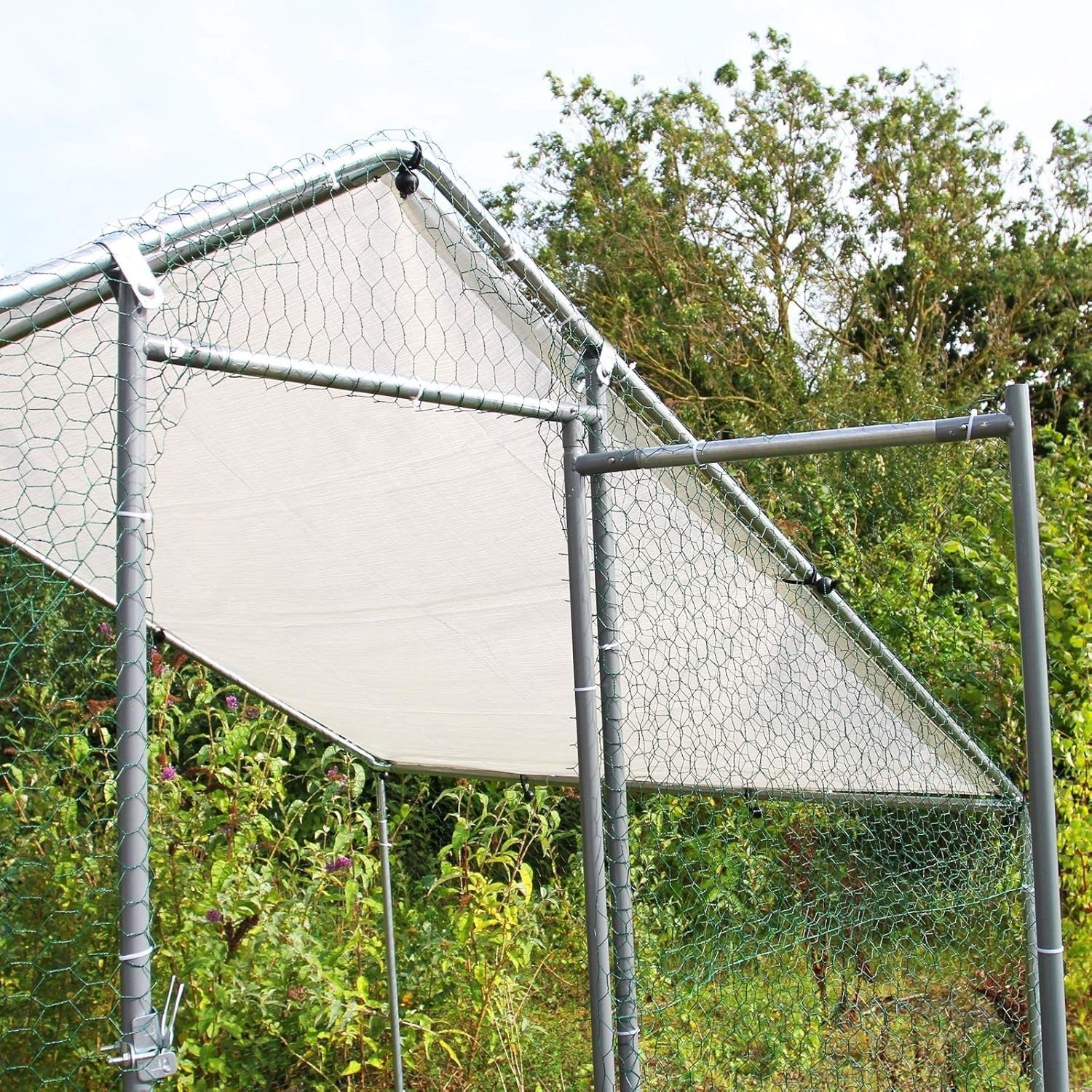 Walk In Chicken Run 8x3x2m Galvanised Steel Coop Pen Cover