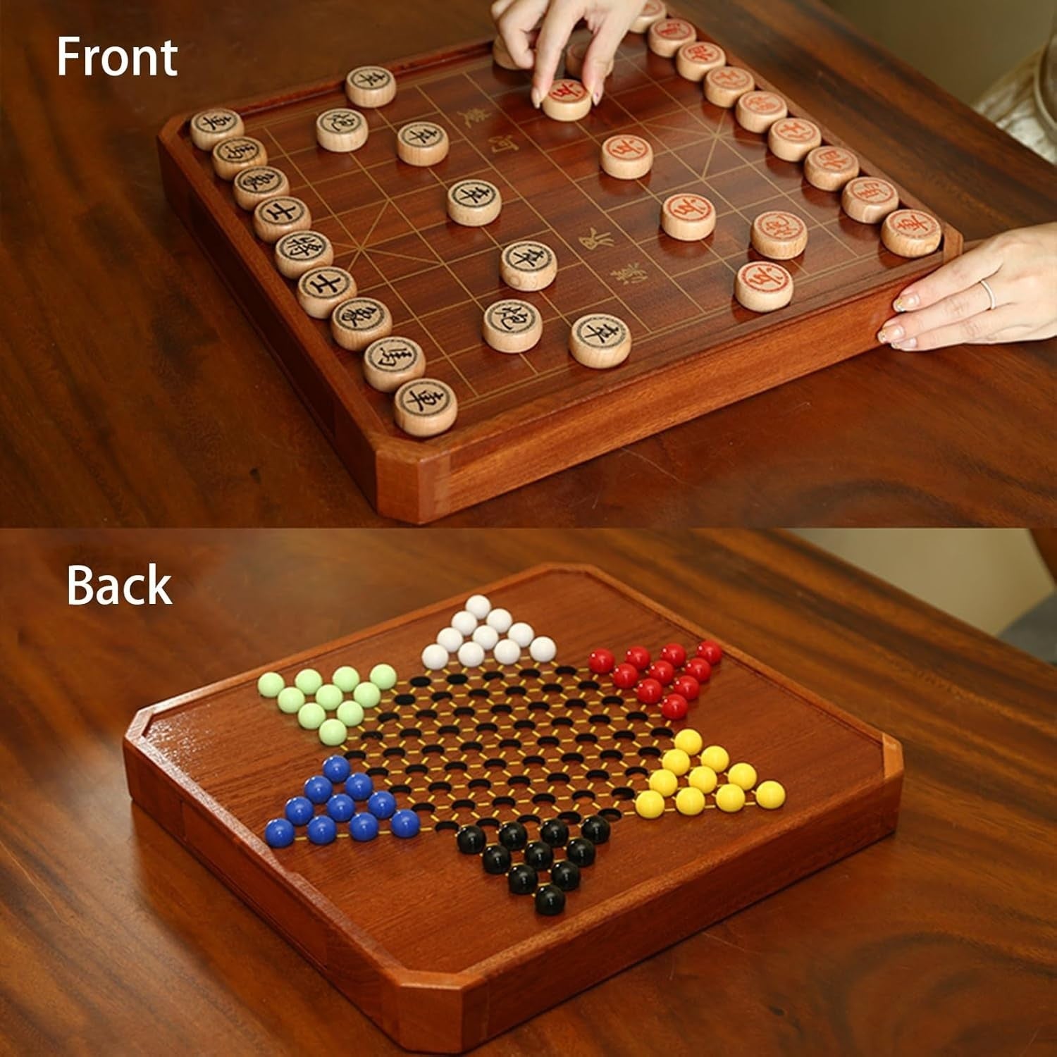 2 In 1 Magnetic Xiangqi Checkers Travel Board With Storage Drawer