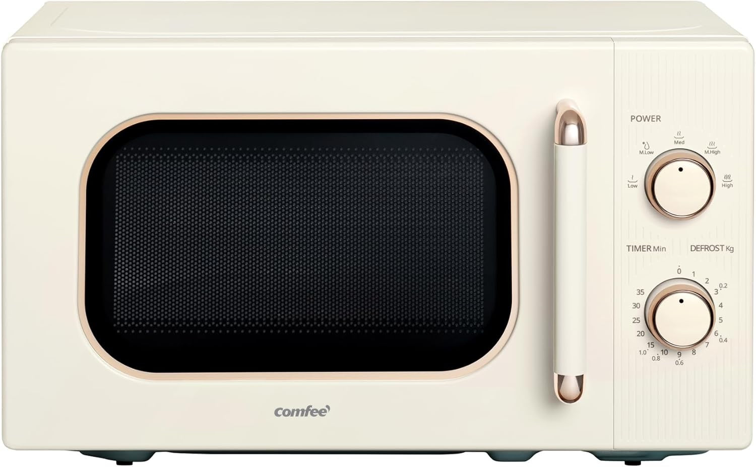 20L 700W Compact Microwave Cream 5 Power Defrost Lock