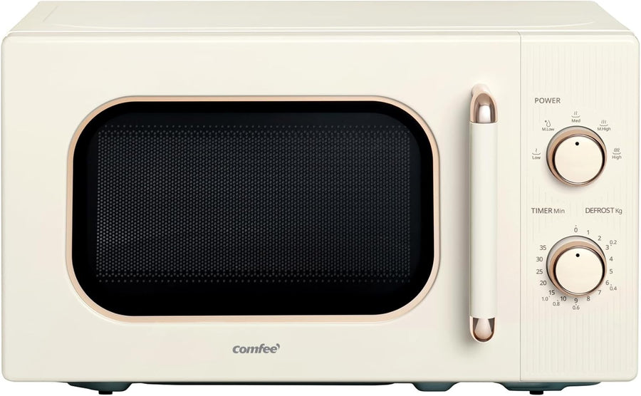 20L 700W Compact Microwave Cream 5 Power Defrost Lock