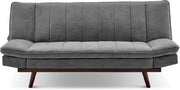 3 Seater Grey Sofa Bed Click Clack Recliner Couch Guest Room Fold Out