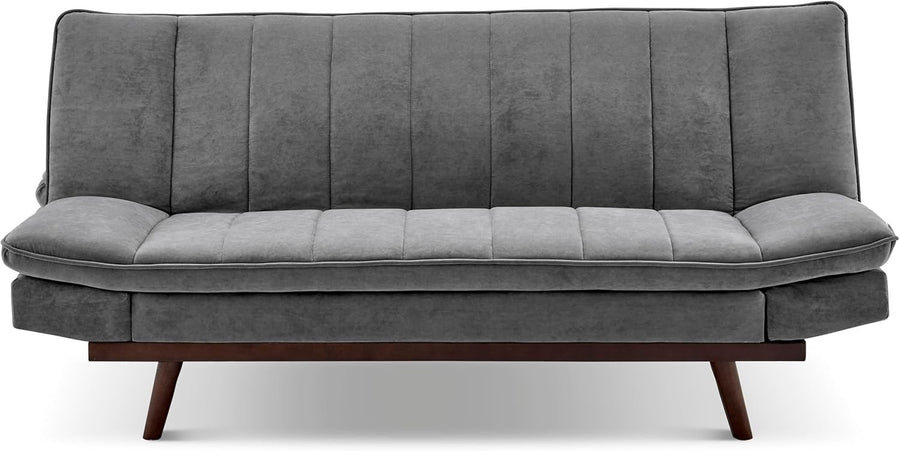 3 Seater Grey Sofa Bed Click Clack Recliner Couch Guest Room Fold Out