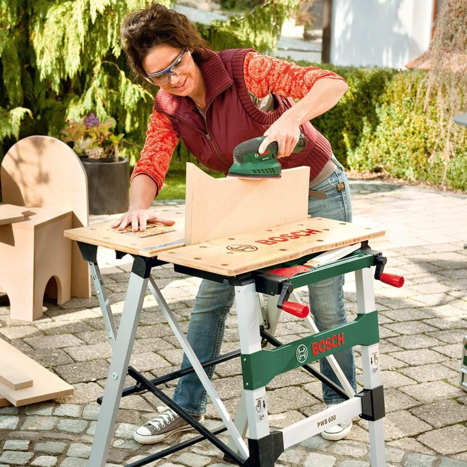 PWB 600 Folding Workbench Bamboo Top 200kg Portable Clamping Table