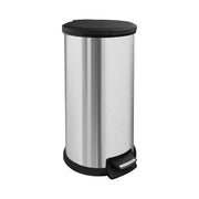 40L Round Stainless Steel Pedal Bin Kitchen Soft Close Silver