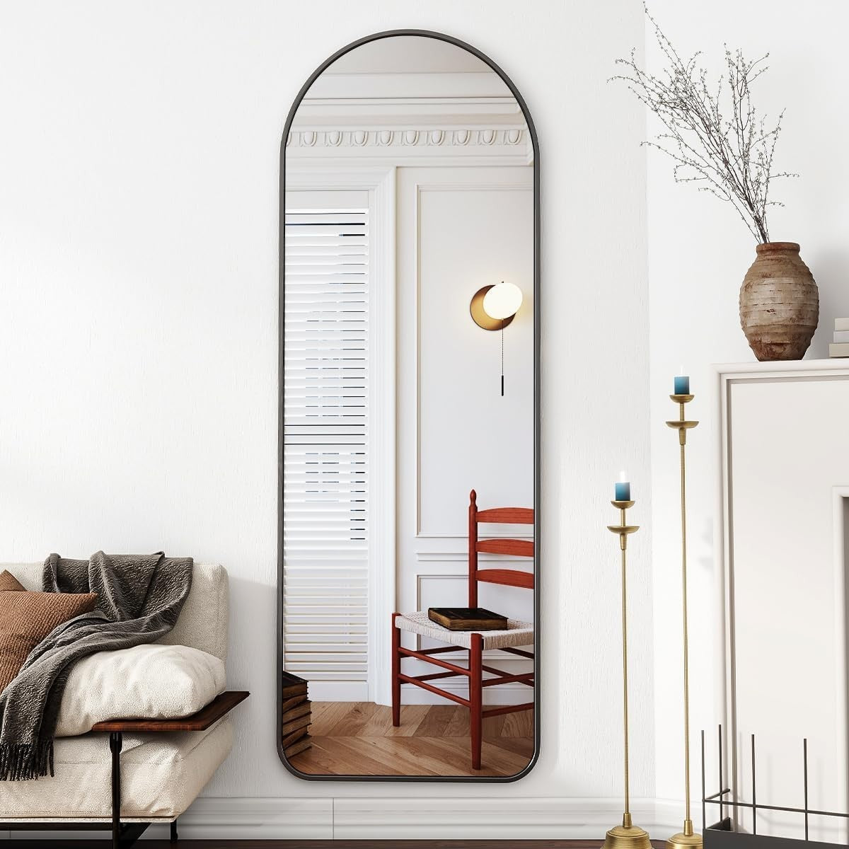 Full Length Arch Mirror 163x53cm Wall Leaning Standing Dressing Room