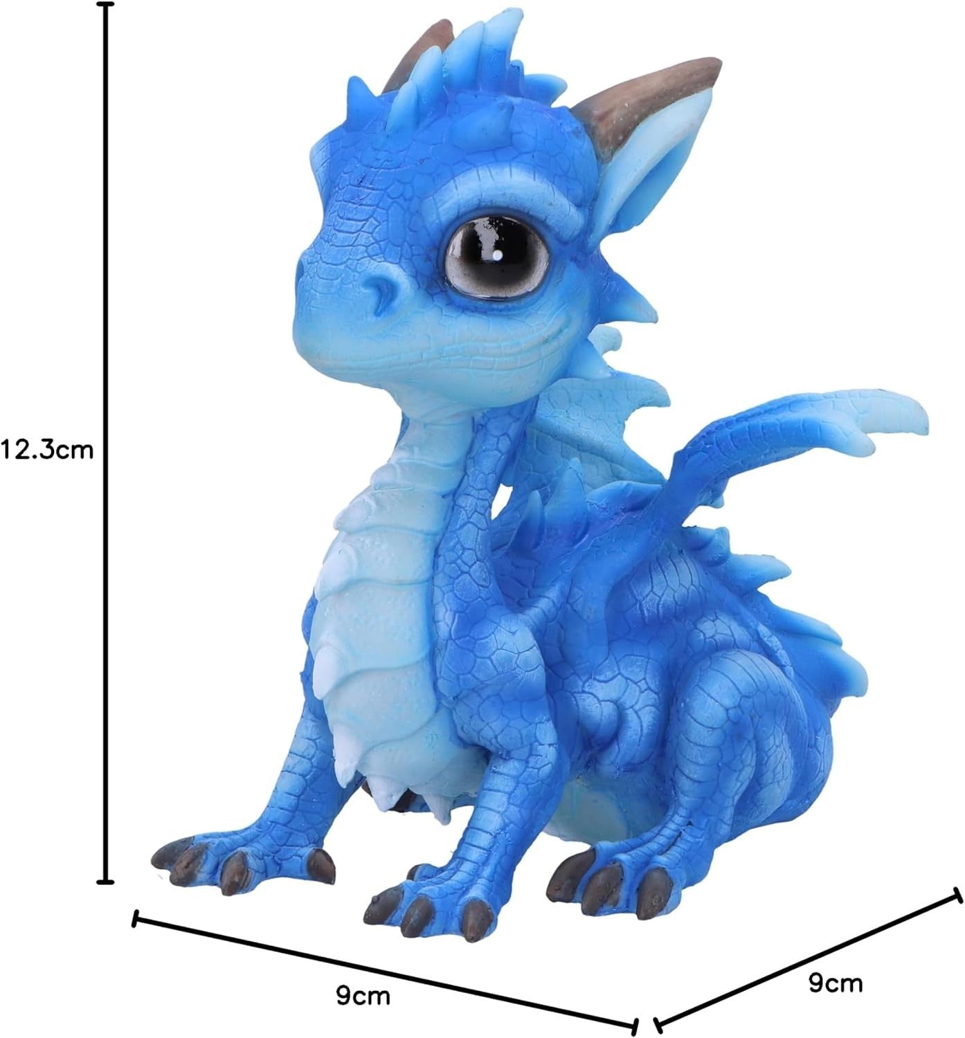 Blue Ice Dragon Figurine 12.3cm | Baby Dragon Ornament Gift | Resin Hand-Painted