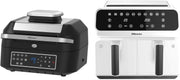 White Dual Air Fryer Set 8L Double Drawer + 6.3L Grill Temp Probe 60m