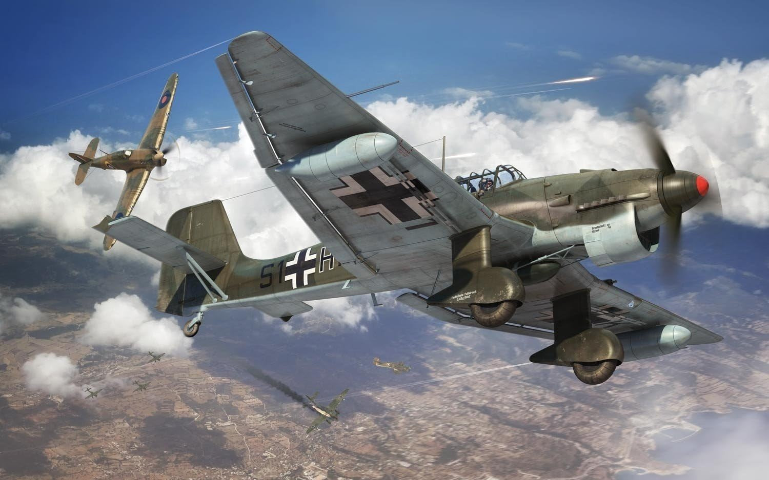 1:48 WWII Bomber Model Kit JU87B Set w/ Sprues Decals – Build Ready