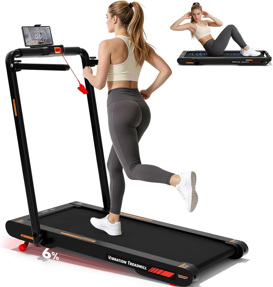 4-in-1 Under Desk Treadmill with 6% Incline & Vibration Modes
