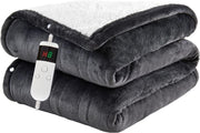 Electric Heated Throw Blanket 10 Heat Settings Sherpa Fleece Off 130x160cm