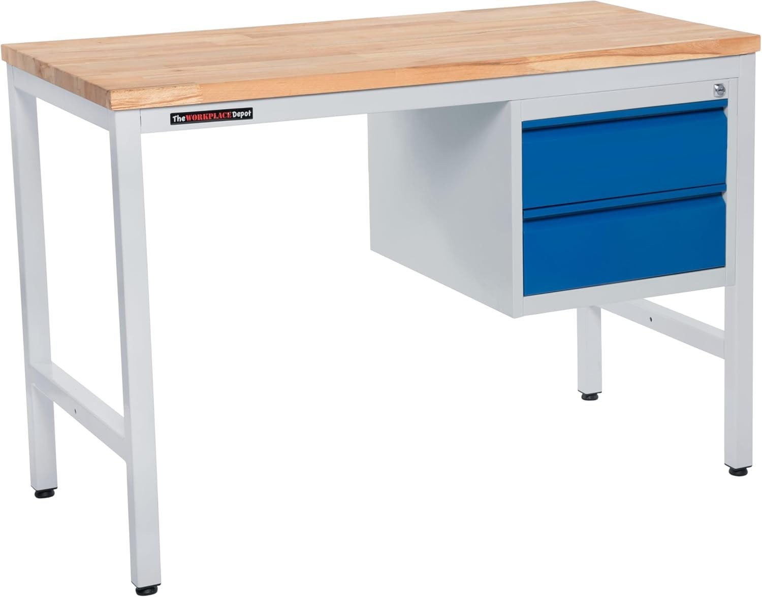 Metal Workbench 150kg Steel Frame with 30mm Wood Top Adjustable Feet 1200mm
