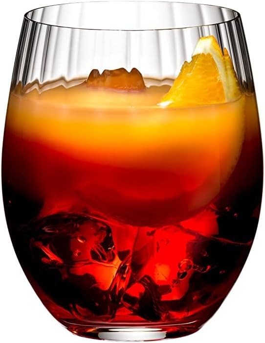 Optical Crystal Longdrink Glasses Set of 2 | 21oz Large Gin & Cocktail Tumblers