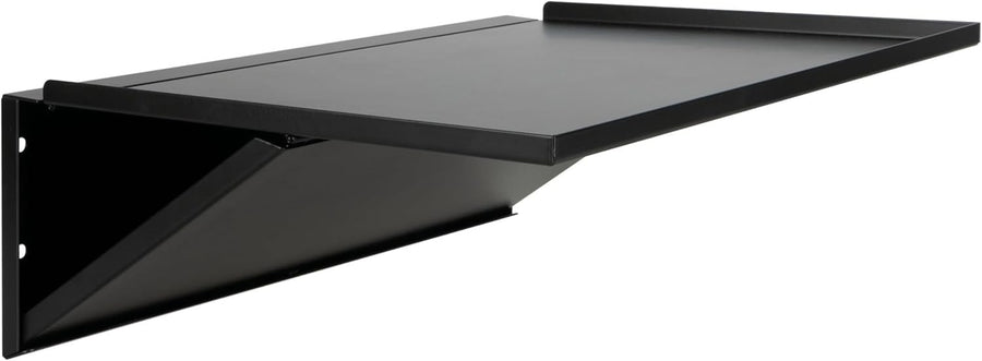 16x12in Wall-Mount Toolbox Tray Folding Shelf Black Powder-Coated Steel