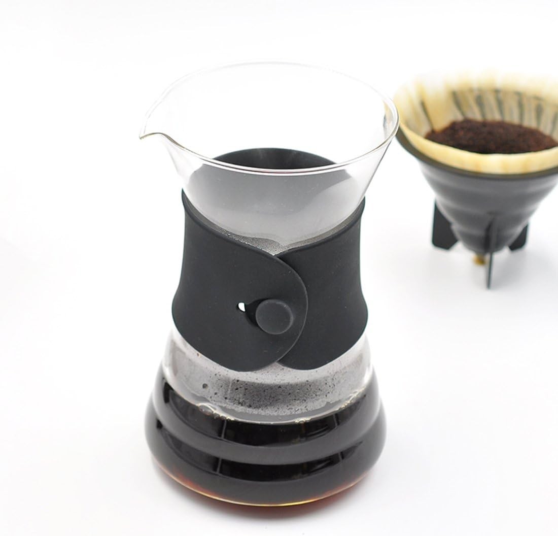 700ml Pour Over Coffee Brewer Set with Filters | Heat-Proof Grip Drip Server