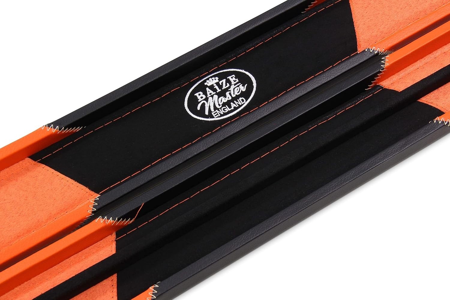 Orange Hard Cue Case Snooker Pool 2 Piece Centre Joint Deluxe