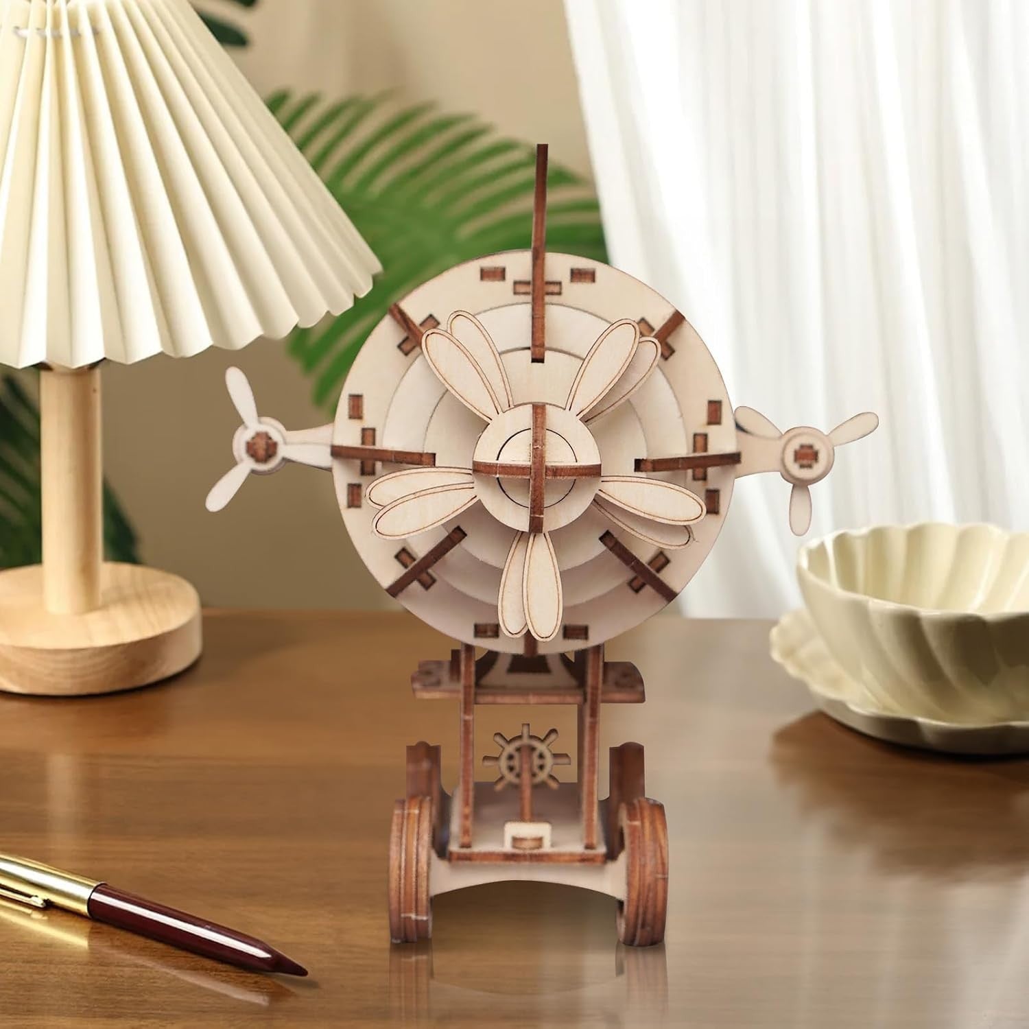 3D Wooden Airship Puzzle Model DIY Craft Kit for Adults - Creative Home Decor