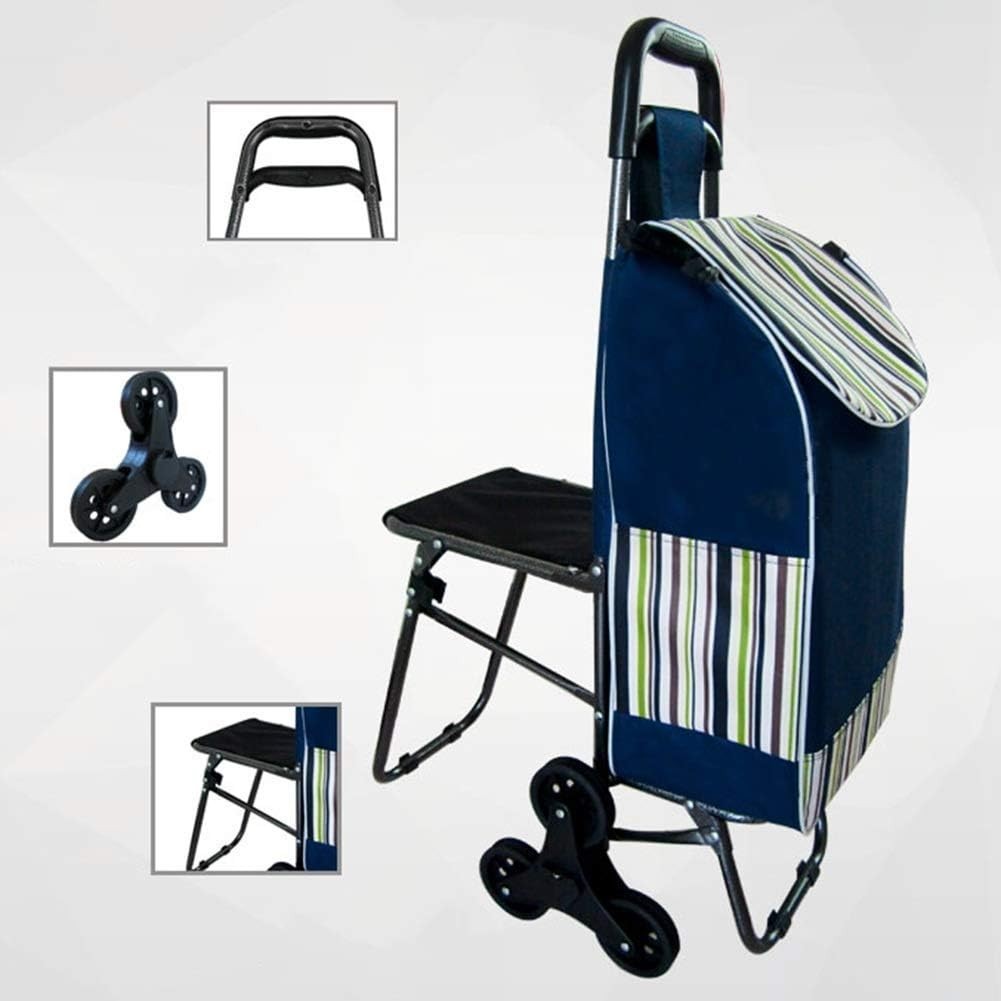 Portable Folding Stair Climber Shopping Cart Lightweight Trolley with Bag