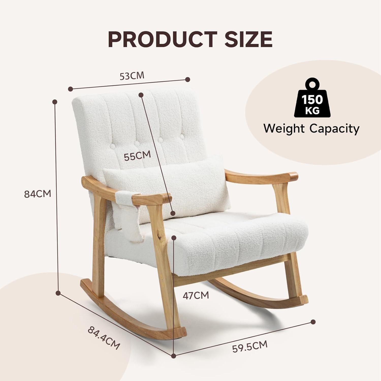 Massage Rocking Chair with Lumbar Support – High Back, Plush & Compact