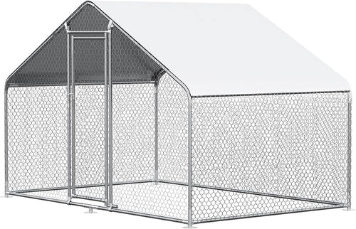 Large 9.8x6.5FT Walk In Metal Chicken Coop Run w Cover