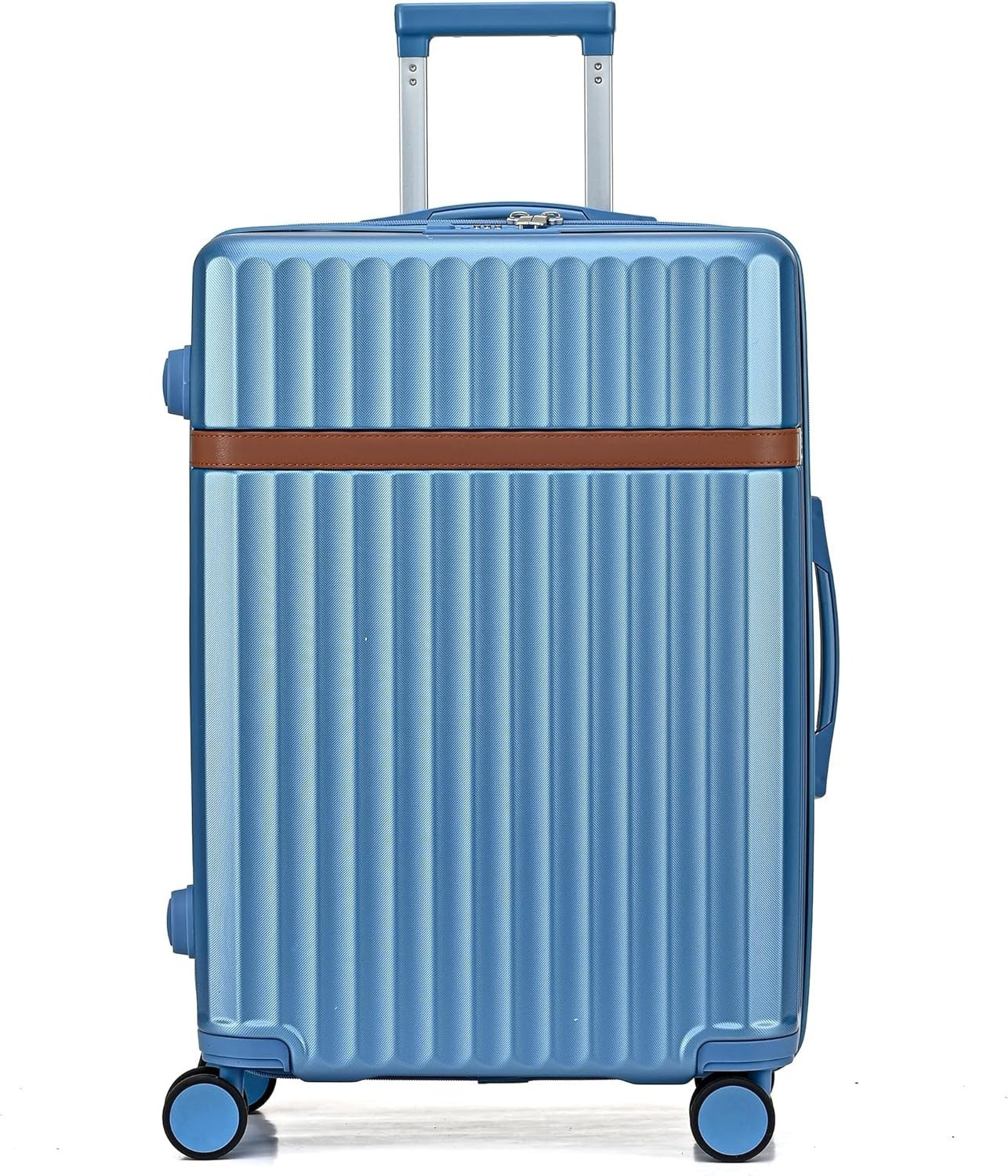 24 Inch Medium Hard Shell Suitcase PC ABS Lightweight Spinner Lock Blue