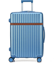 24 Inch Medium Hard Shell Suitcase PC ABS Lightweight Spinner Lock Blue