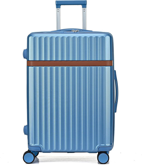 24 Inch Medium Hard Shell Suitcase PC ABS Lightweight Spinner Lock Blue