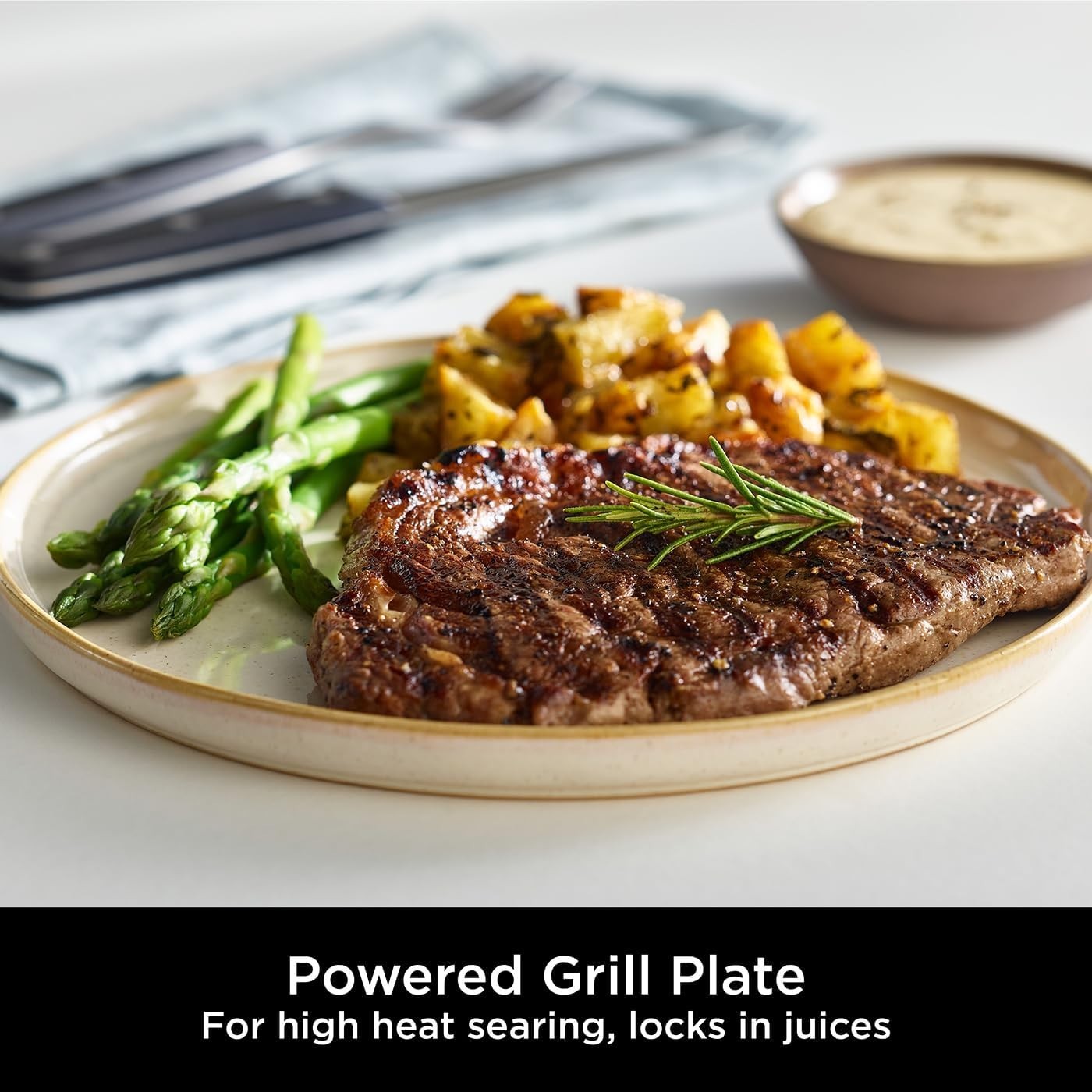 Health Grill & Air Fryer 7-in-1 w Digital Probe 260°C Flat Plate 3.8L