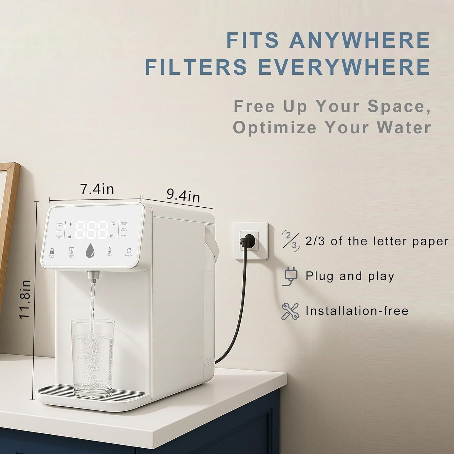 Instant Hot Water Dispenser 3.5L Touch Control 3s Fast Heating