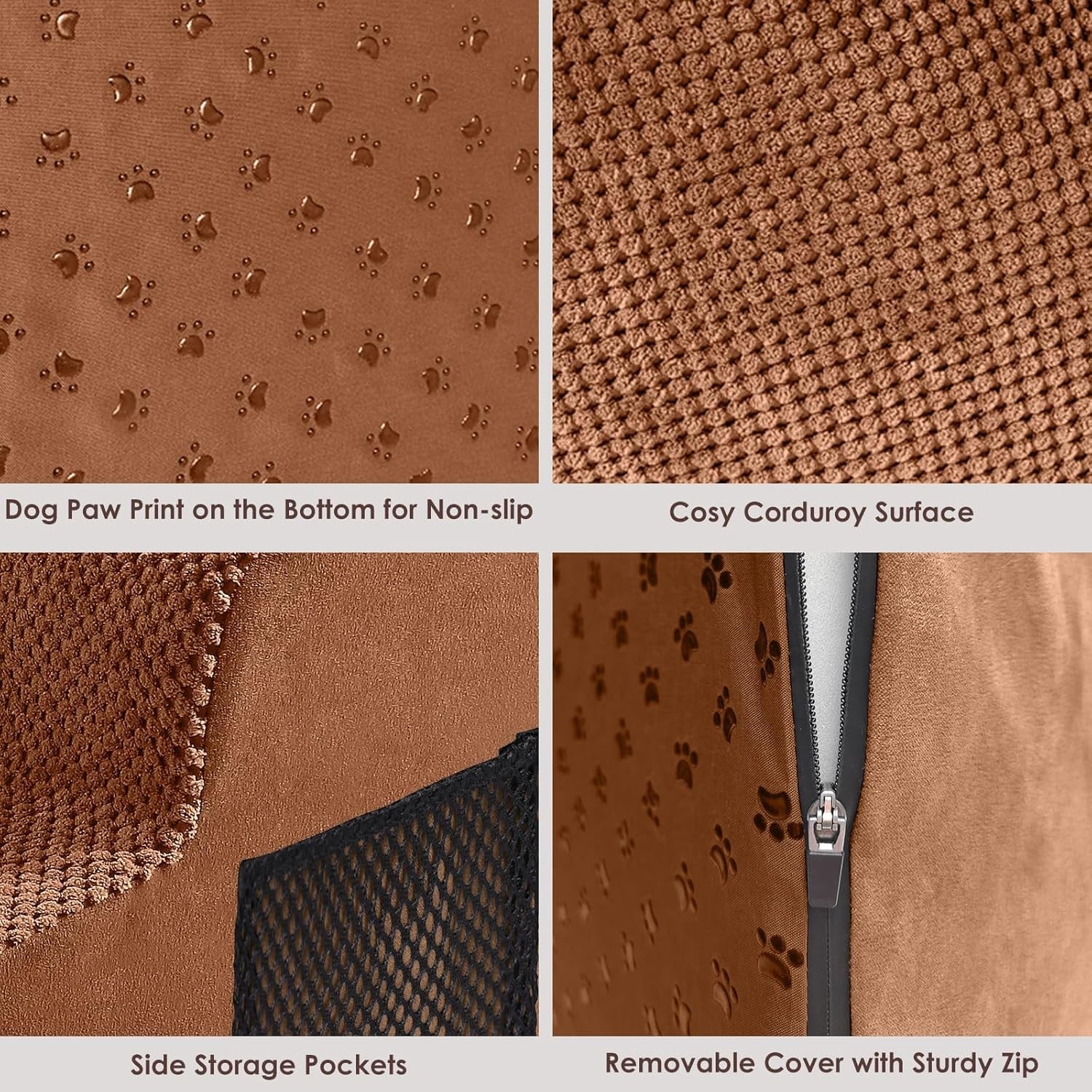 Brown 2 Step Dog Stairs 30D Foam Non Slip Pet Steps 40x30x40cm