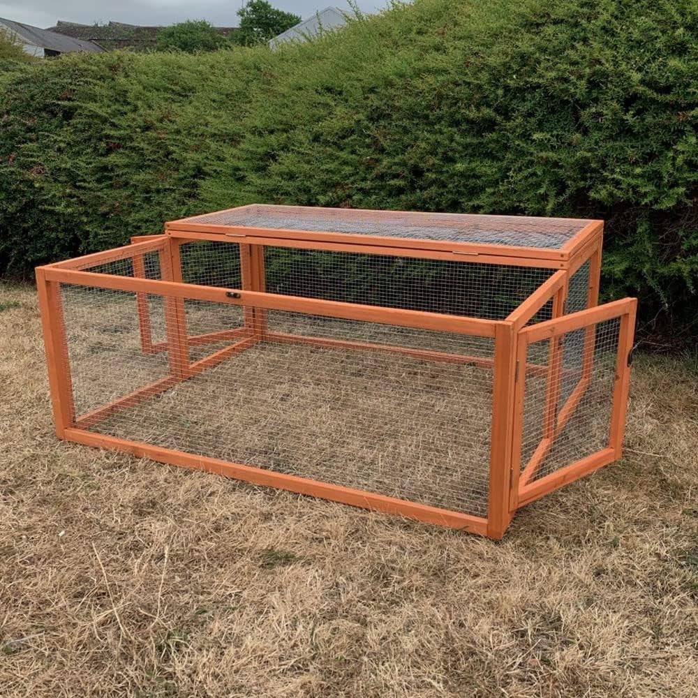 48in Rabbit Run Outdoor Wooden Exercise Pen Secure Top Access