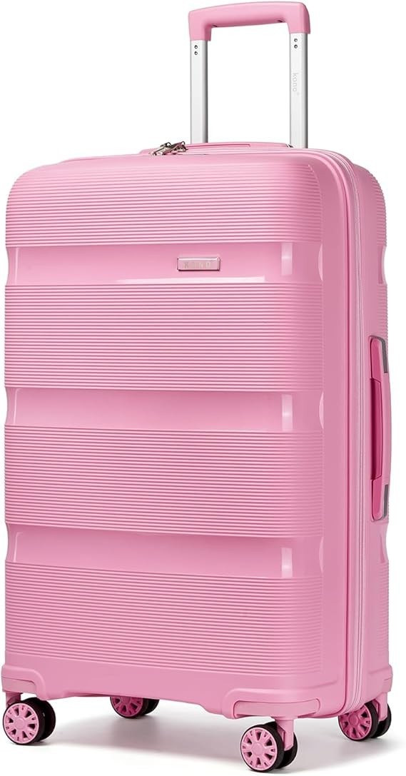 56L Medium Check In Suitcase Hard Shell 4 Wheel Spinner TSA Lock