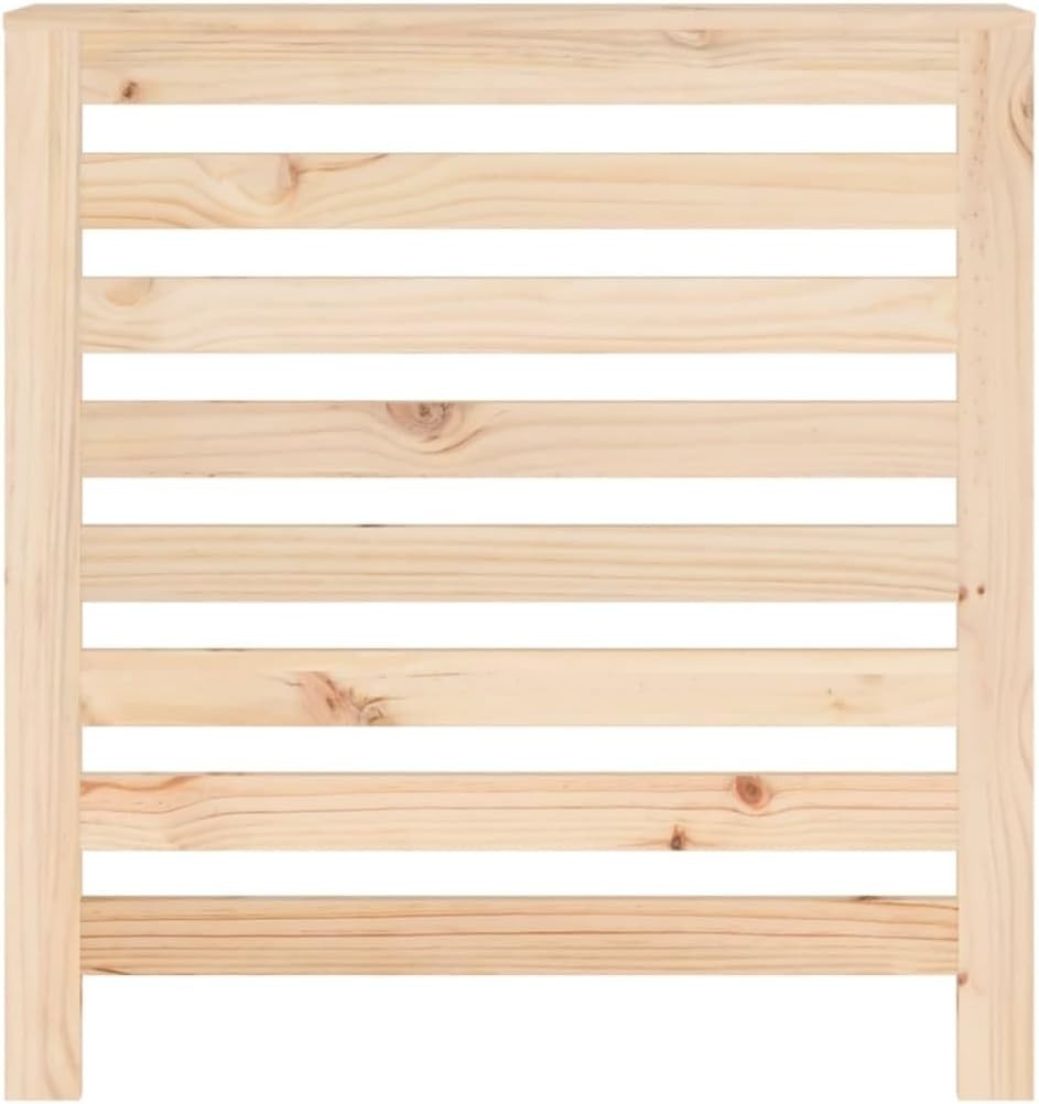 Natural Solid Pine Radiator Cover 79cm Wooden Slat Cabinet with Shelf